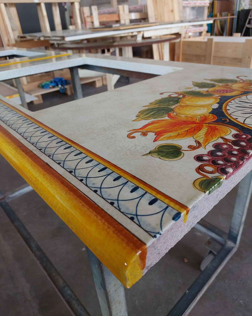 Glazed Lava Stone Vanity top edge details